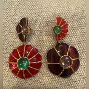 Lele Sadoughi Mixed Medallion Drop Earrings